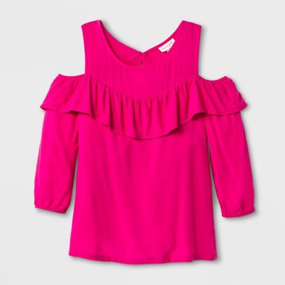 Cat & Jack Other - New CAT & JACK pink Long-Sleeve Cold-Shoulder Top